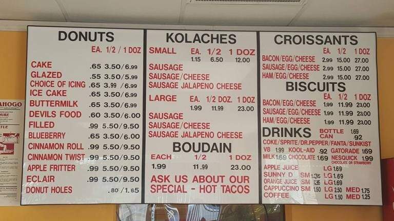 Donald Donuts - Texas City, TX menu_pic