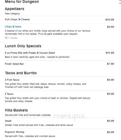 Dungeon - Grandville, MI menu_pic