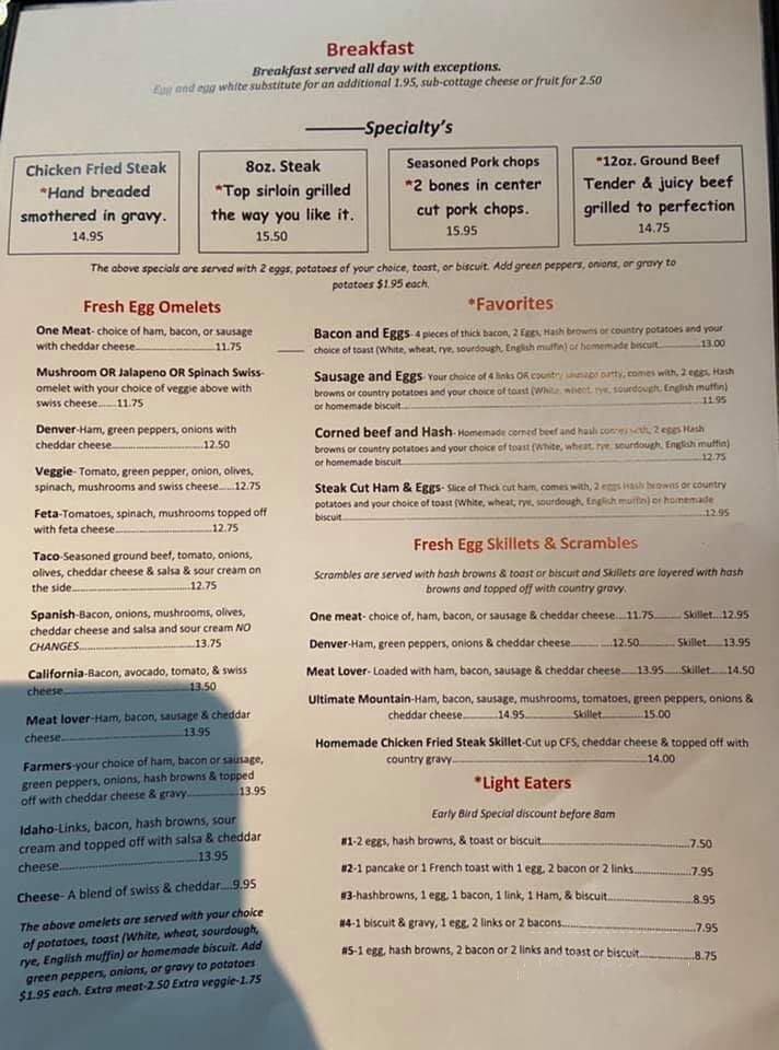 Stephanies cafe - Sandy, OR menu_pic
