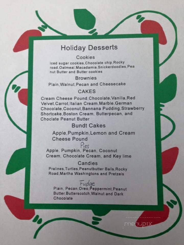 Bailey's Eatery - Chapin, SC menu_pic