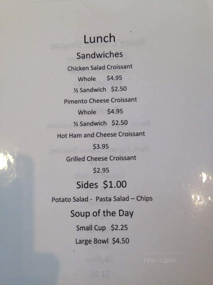Bailey's Eatery - Chapin, SC menu_pic