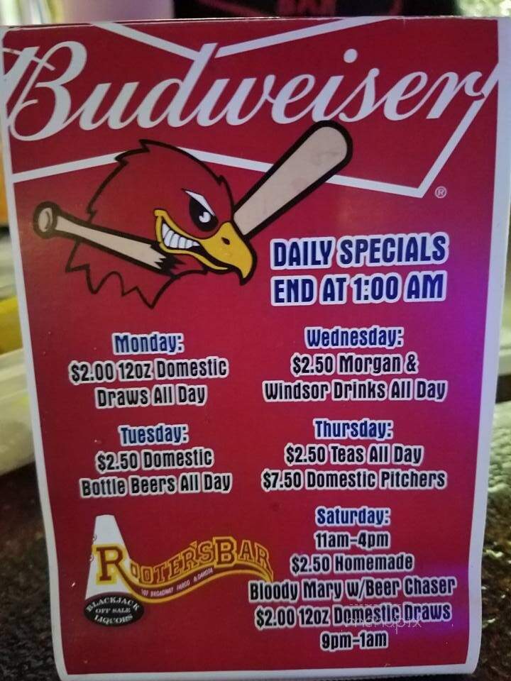 Rooters Bar Incorporated - Fargo, ND menu_pic