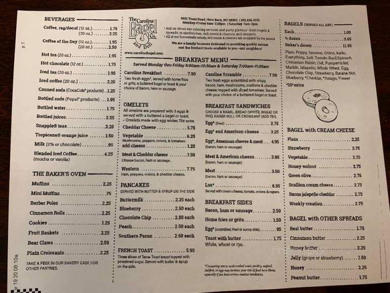 Bagels Plus - New Bern, NC menu_pic