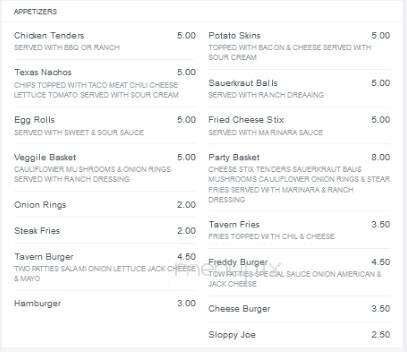 Sam's Tavern - Mogadore, OH menu_pic