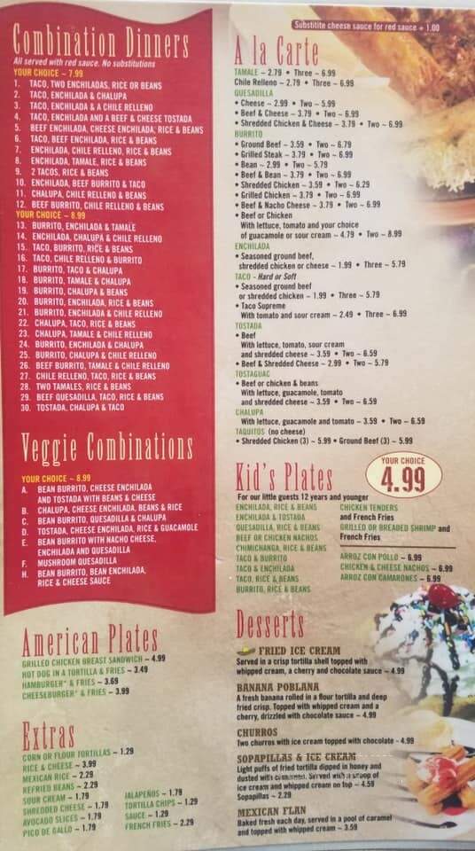 El Chile POR Blano Mexican - New Castle, IN menu_pic
