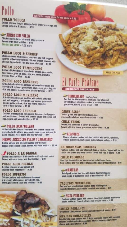 El Chile POR Blano Mexican - New Castle, IN menu_pic