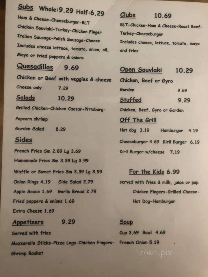 Kiril's Restaurant - Springville, NY menu_pic