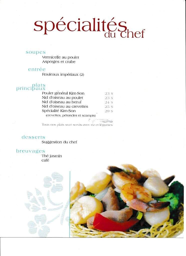 Restaurant Kim-Son - Quebec, QC menu_pic