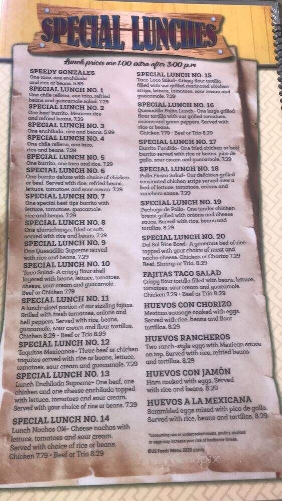 Del Sol - Lumberton, NC menu_pic