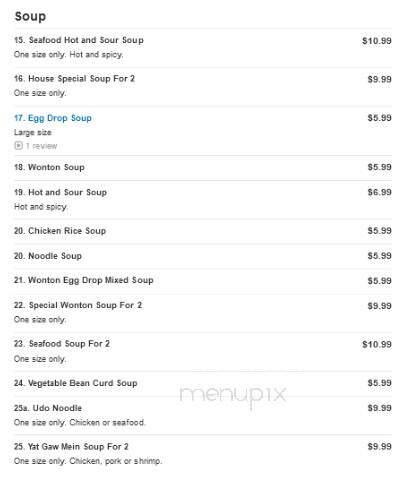 China III - Tannersville, PA menu_pic