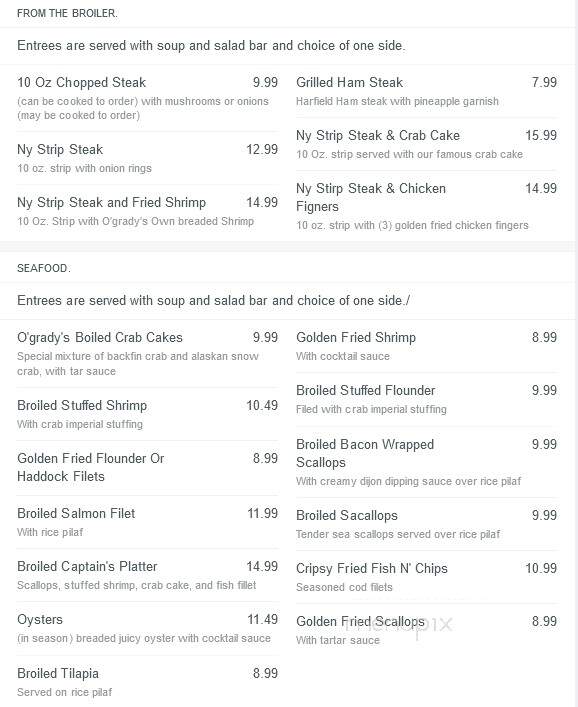 O'Grady's Family Restaurant - Souderton, PA menu_pic