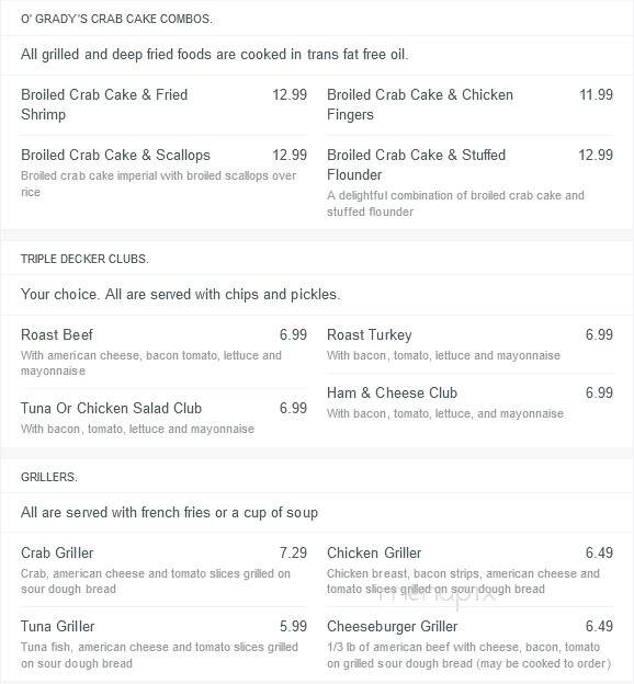 O'Grady's Family Restaurant - Souderton, PA menu_pic