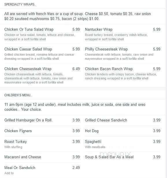O'Grady's Family Restaurant - Souderton, PA menu_pic