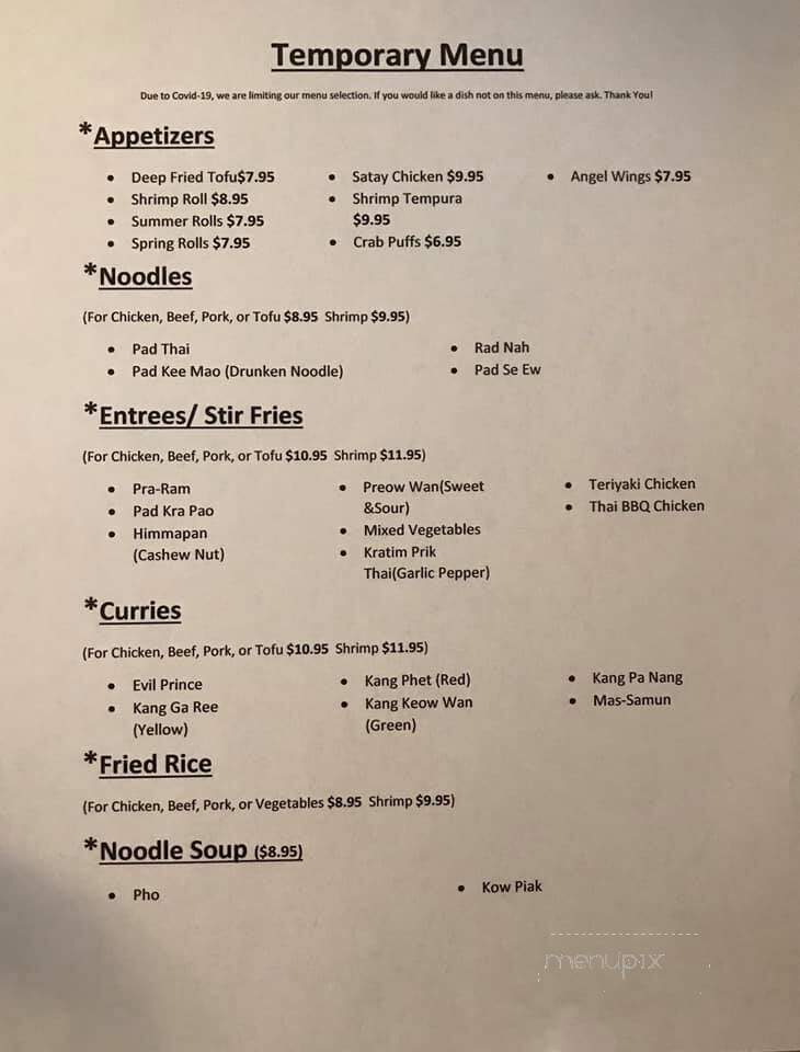 Thai Cafe - Redding, CA menu_pic