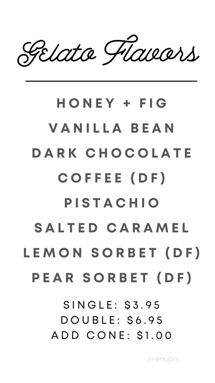 Honey + Fig Gelato Bar - Abilene, TX menu_pic