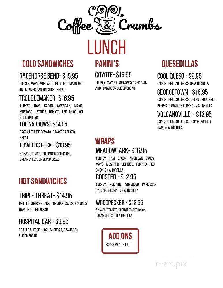 Cool Coffee and Crumbs - Cool, CA menu_pic