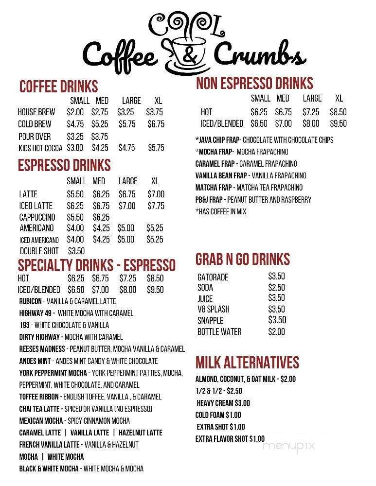 Cool Coffee and Crumbs - Cool, CA menu_pic