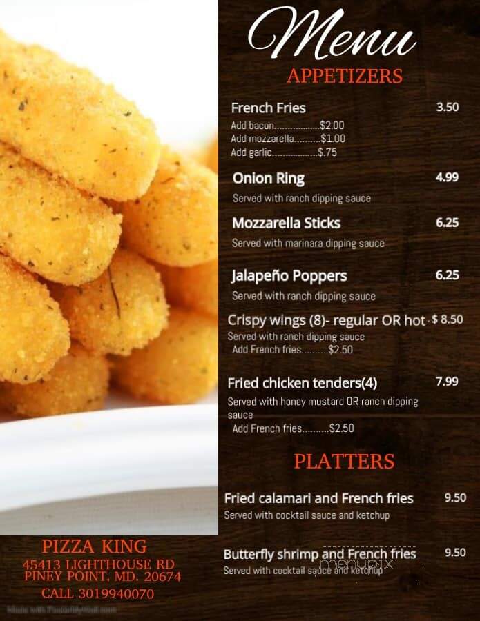 Oci Night Club - Piney Point, MD menu_pic