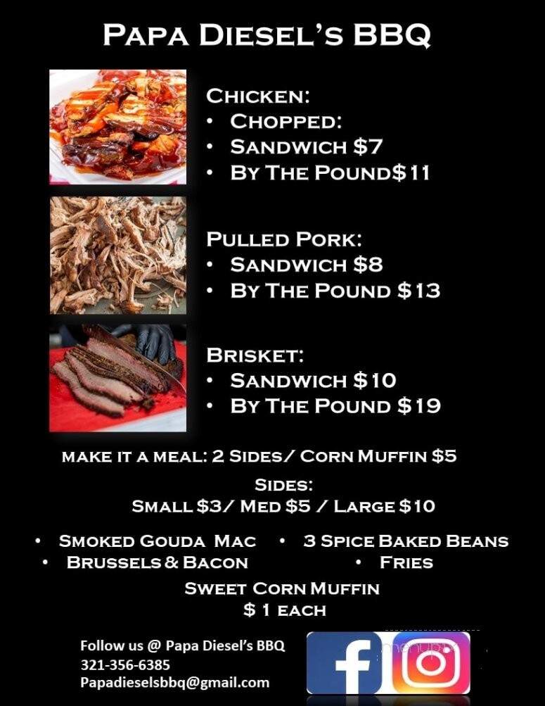 Papa Diesels BBQ - Altamonte Springs, FL menu_pic