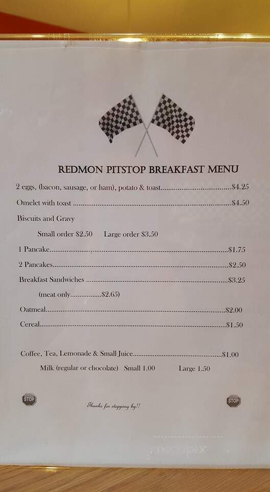 Redmon Pit Stop - Redmon, IL menu_pic