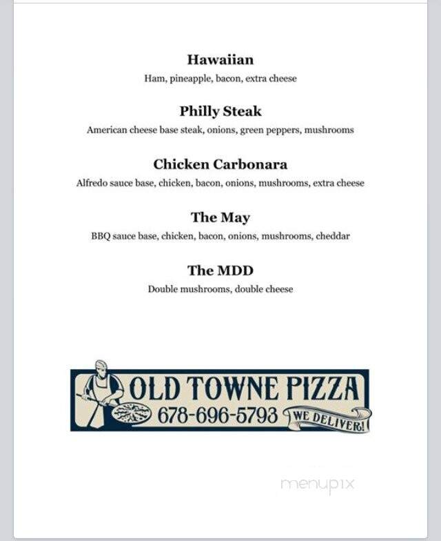 Old Towne Pizza - Murrayville, GA menu_pic