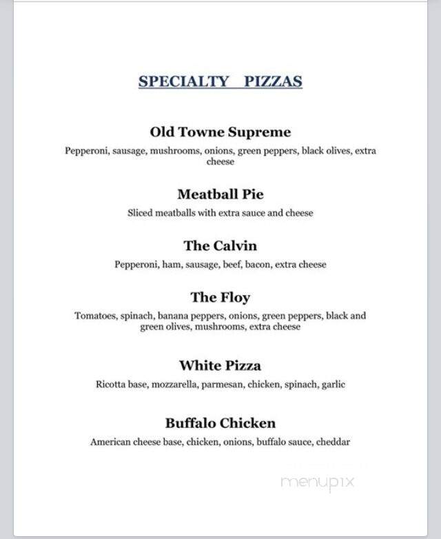 Old Towne Pizza - Murrayville, GA menu_pic