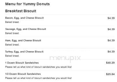 Yummy Donuts - Bryant, AR menu_pic