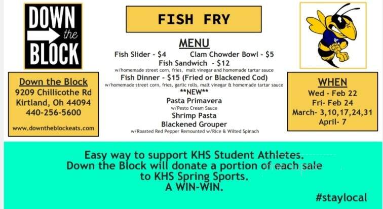 Down the Block - Kirtland, OH menu_pic