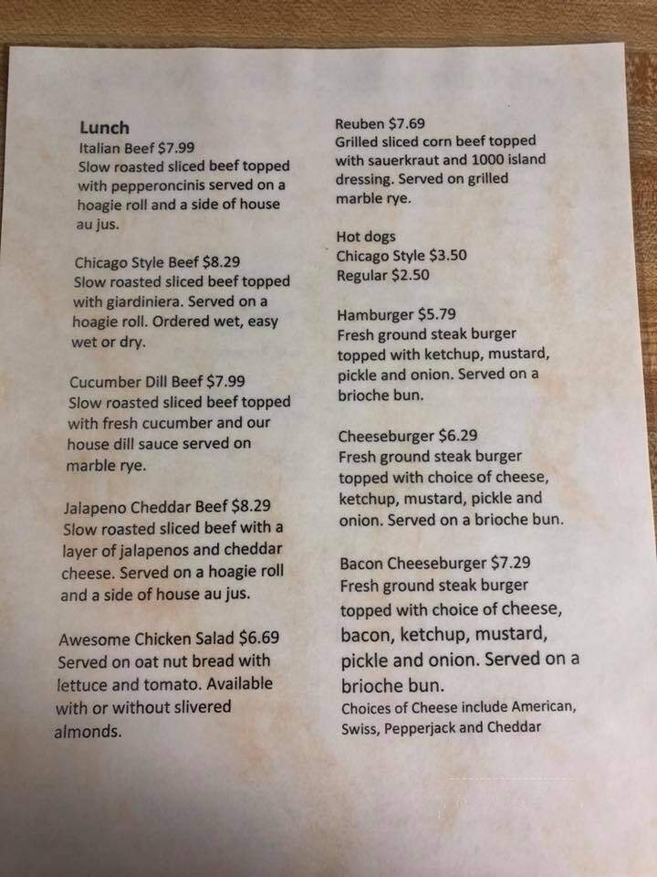 Savanna Marina Cafe - Savanna, IL menu_pic