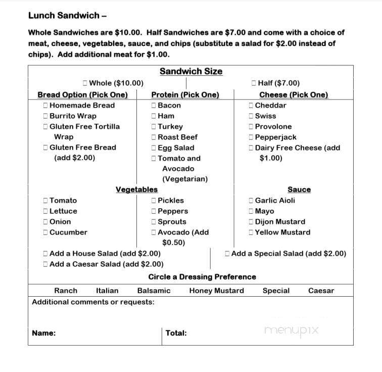 Lily Bean Coffee - Dutton, MT menu_pic