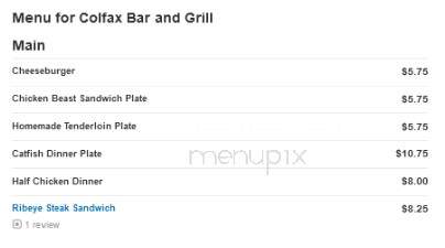 Colfax Bar and Grill - Colfax, IL menu_pic