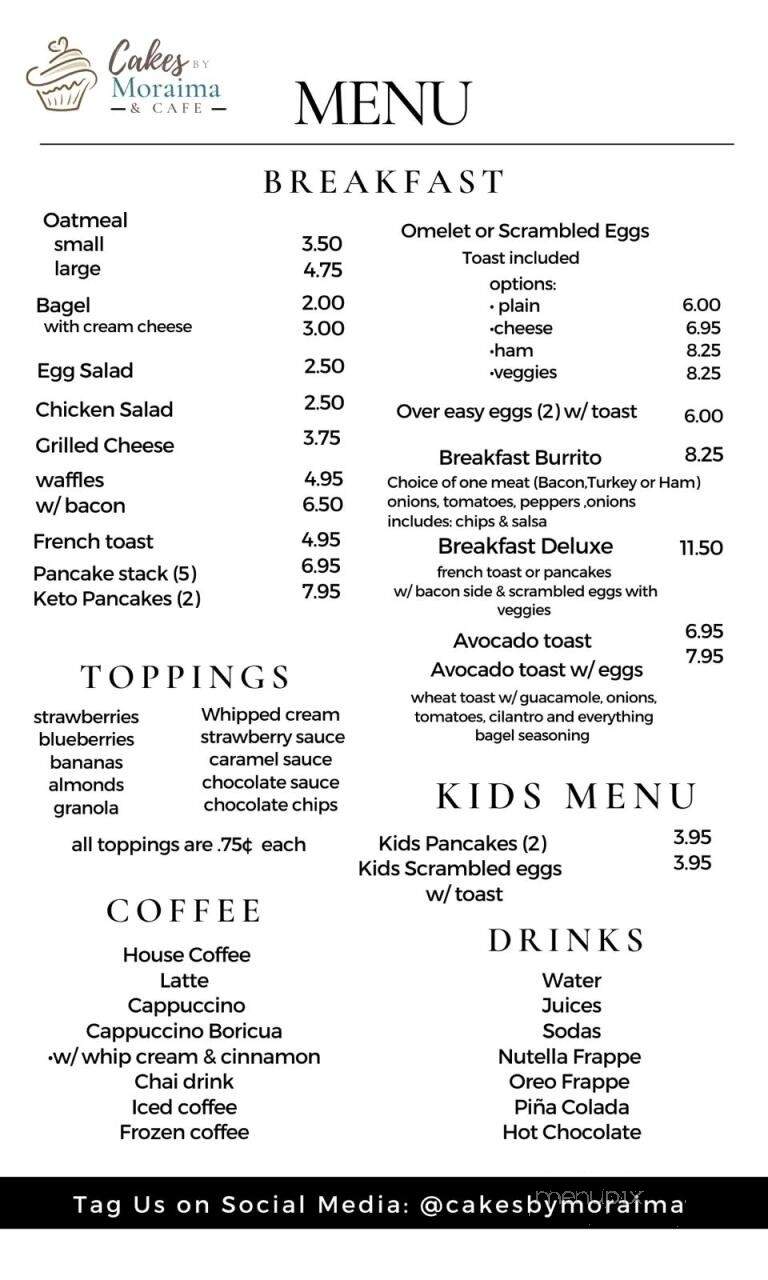 Cakes By Moraima and Cafe - Lebanon, PA menu_pic