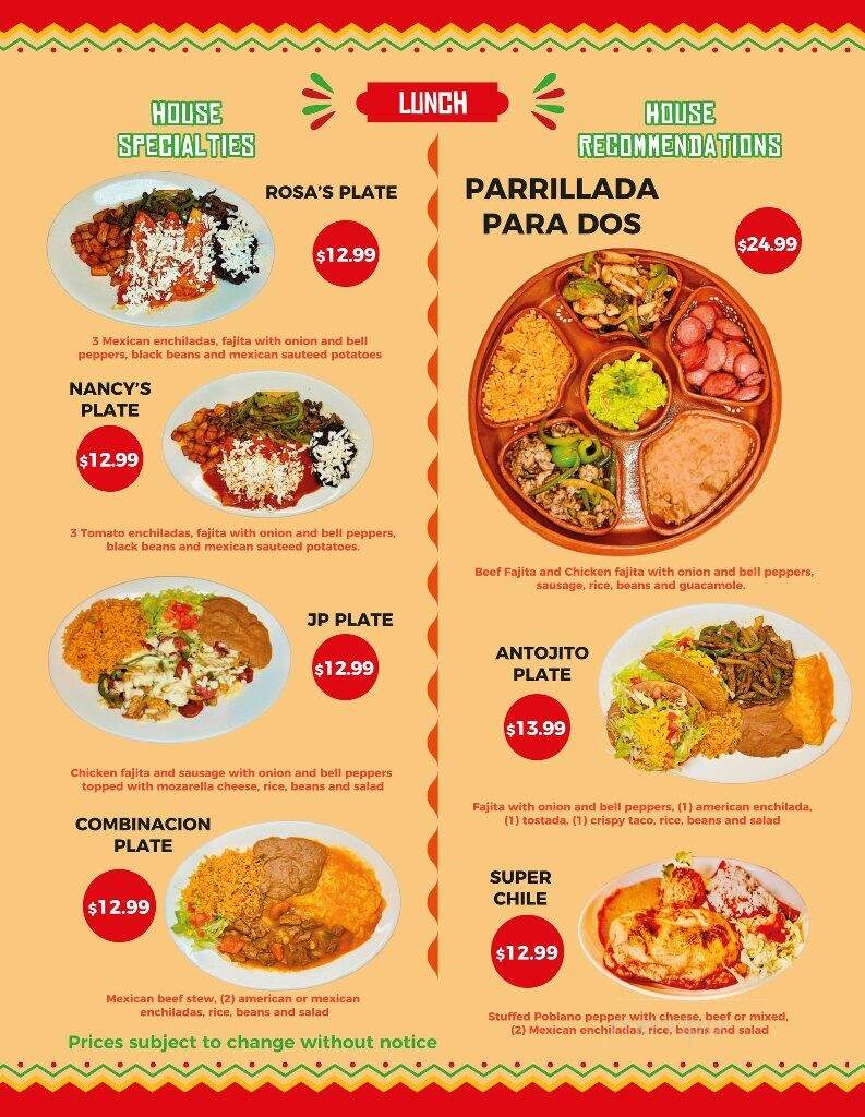 Dona Carmen's Restaurnant - Los Fresnos, TX menu_pic