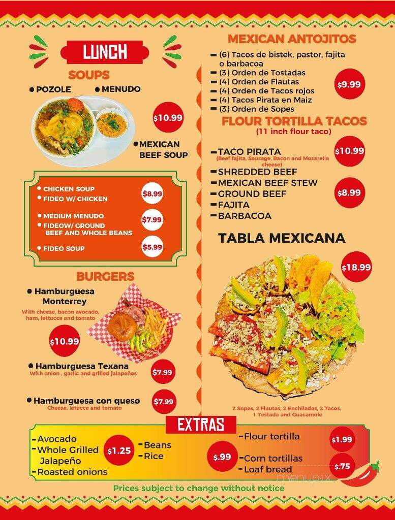 Dona Carmen's Restaurnant - Los Fresnos, TX menu_pic