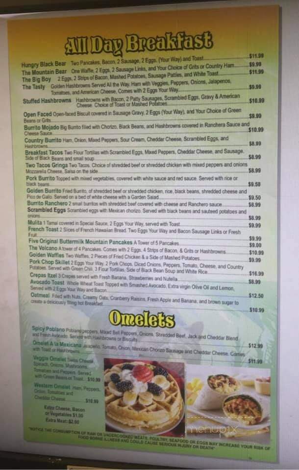Black Bear - Highlands, NC menu_pic