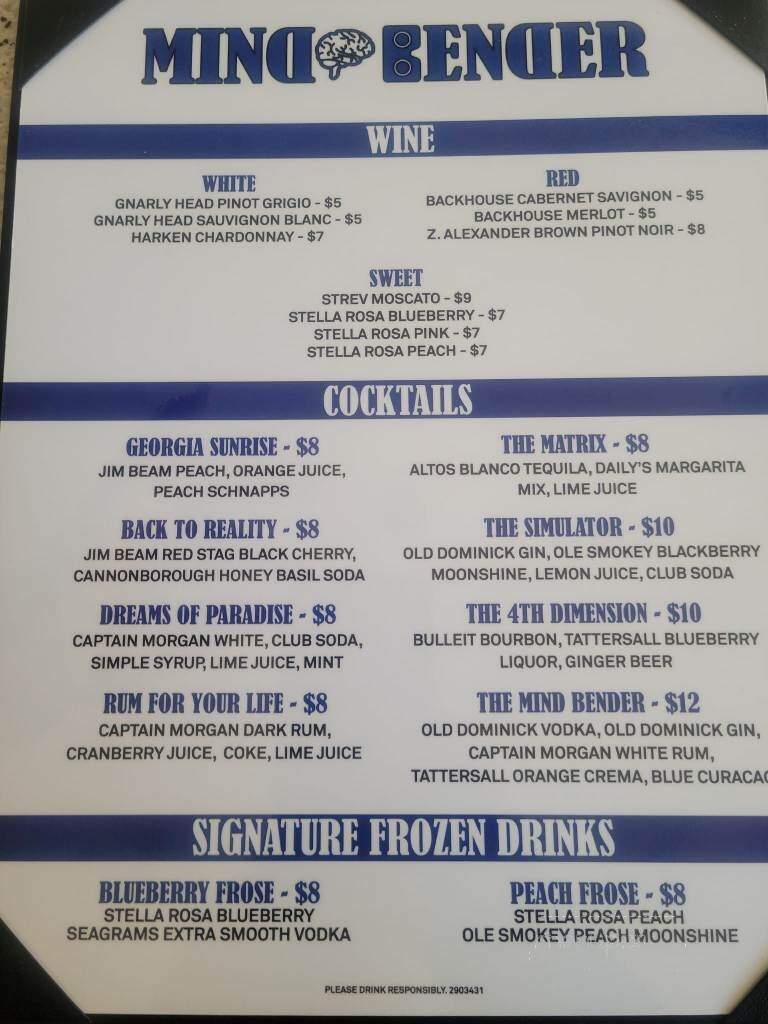 MindBender Pizza VR Bar - Tyrone, GA menu_pic