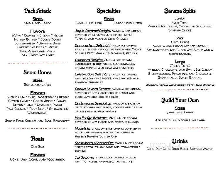 Pack's Frozen Custard - Winchester, VA menu_pic