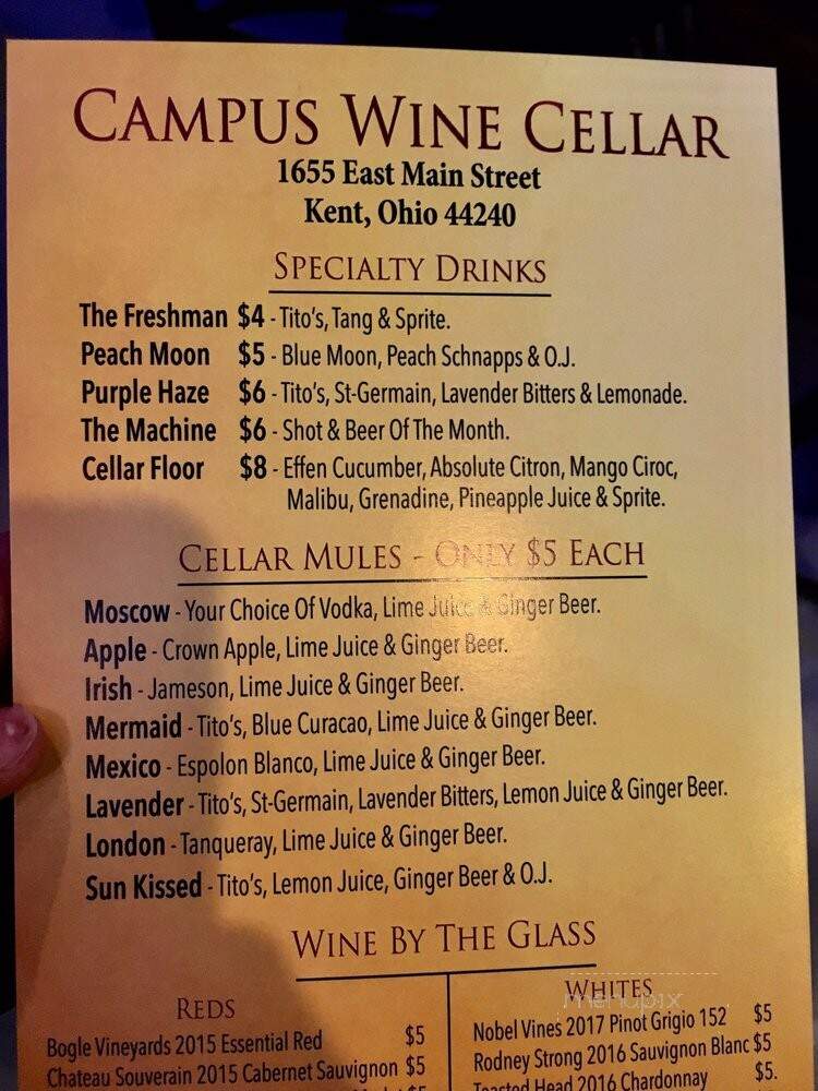 Campus Wine Cellar - Kent, OH menu_pic