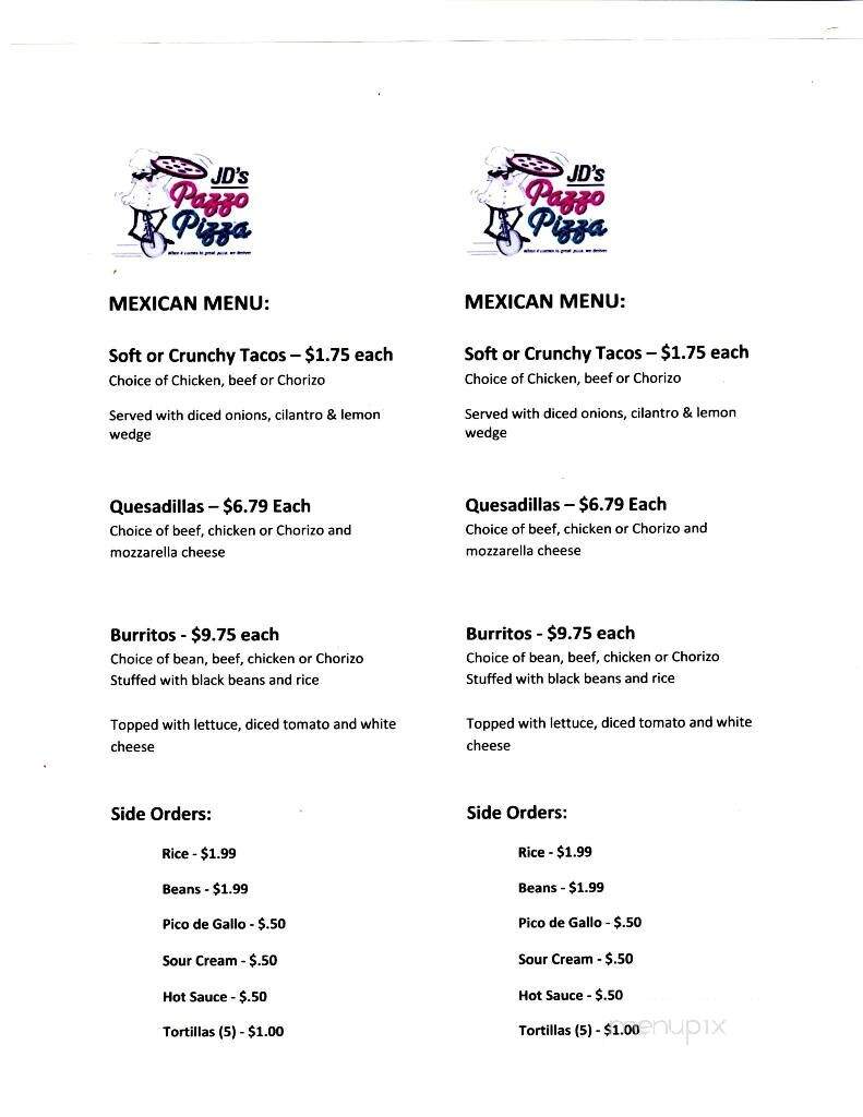 J D's Pizza - Girard, PA menu_pic