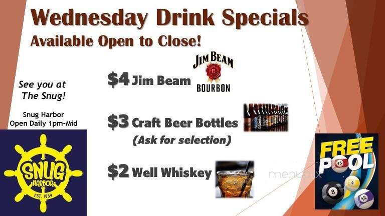 Snug Harbour - Wichita, KS menu_pic