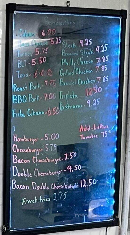 Azucar Sandwich Shop - Tampa, FL menu_pic