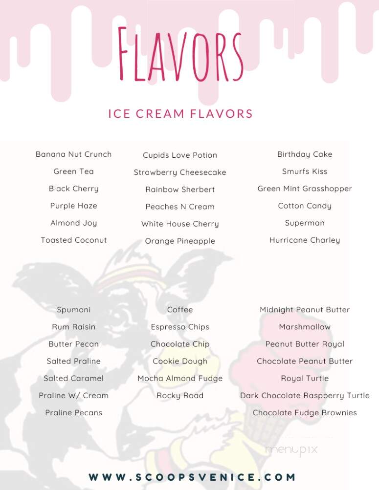 Scoops Working Cow Ice Cream - Venice, FL menu_pic