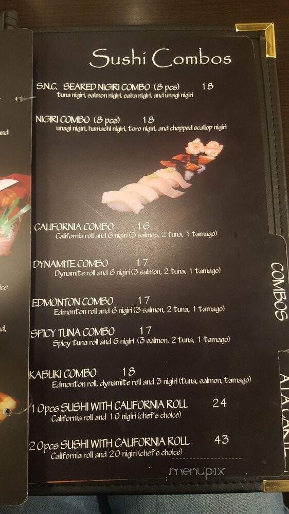 Kabuki Sushi & Grill - Edmonton, AB menu_pic
