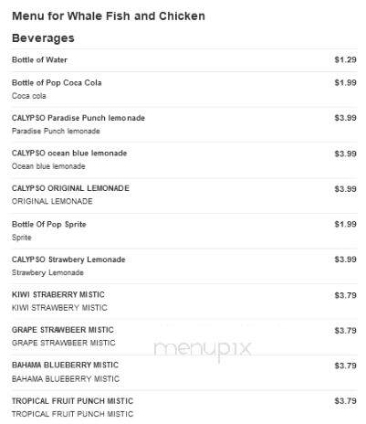 Whale Fish & Chicken - Chicago, IL menu_pic