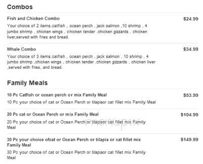 Whale Fish & Chicken - Chicago, IL menu_pic