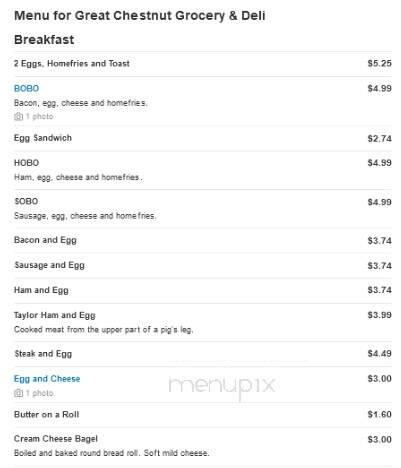 Great Chestnut Grocery & Deli - Spring Valley, NY menu_pic