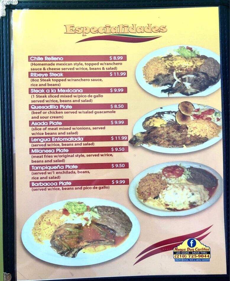 Alondras De Jalisco - San Antonio, TX menu_pic