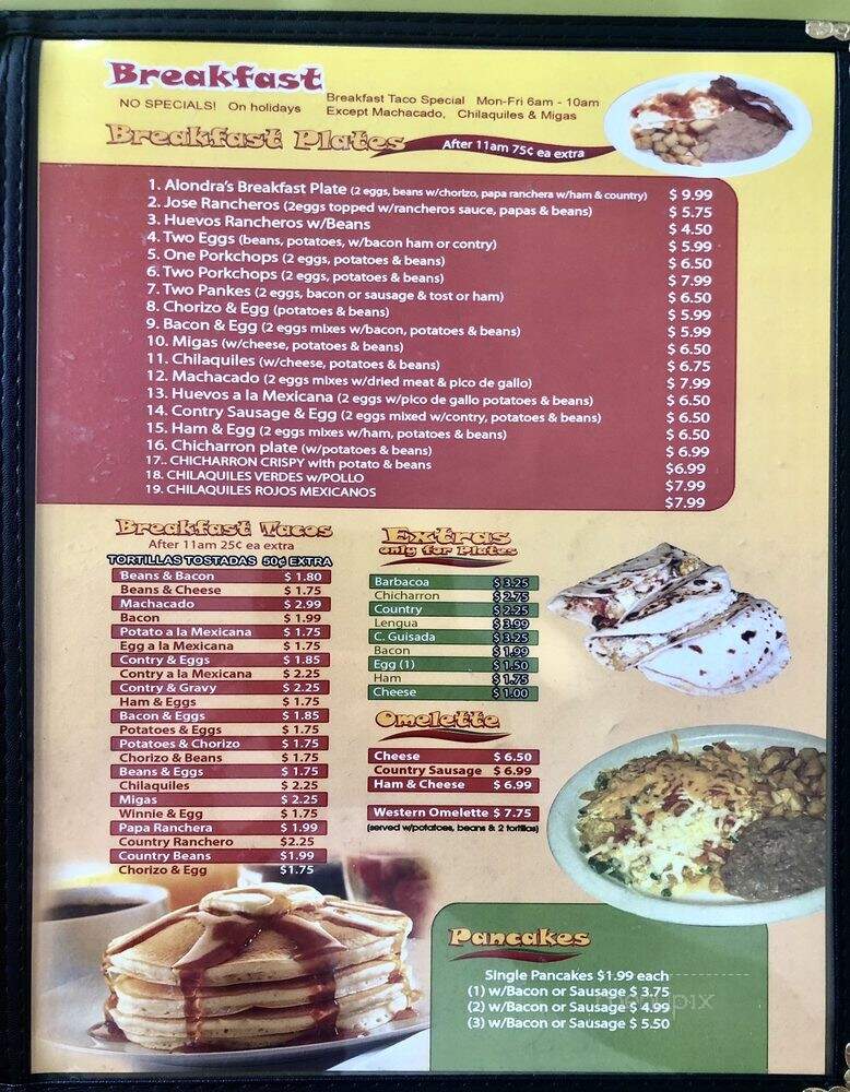 Alondras De Jalisco - San Antonio, TX menu_pic