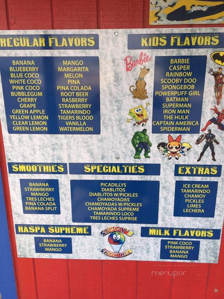 Snow Hut - Mission, TX menu_pic