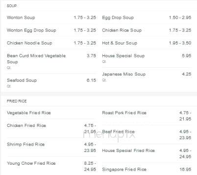 Hong Kong Chinese Food - Commerce, CA menu_pic